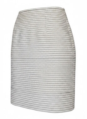 Calvin Klein Women's Black and White Striped Tweed Pencil Skirt